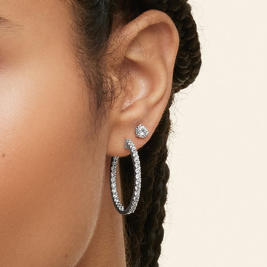 1 CTW Perfect Martini Diamond Stud Earrings