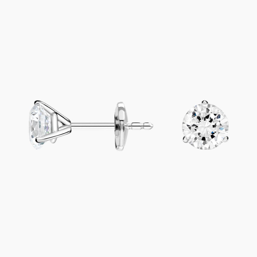 1 CTW Perfect Martini Diamond Stud Earrings