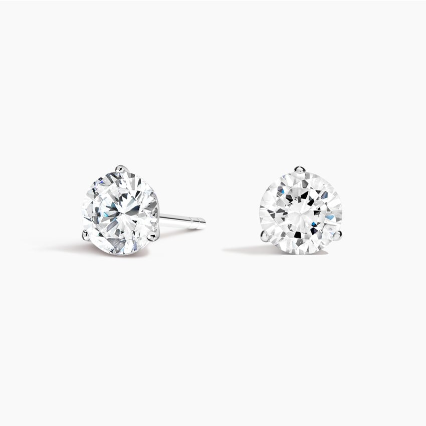 1 CTW Perfect Martini Diamond Stud Earrings