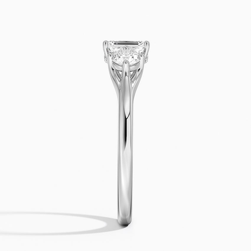 1/2Ct Emerald Lab Grown Diamond Three Stone Diamond Ring
