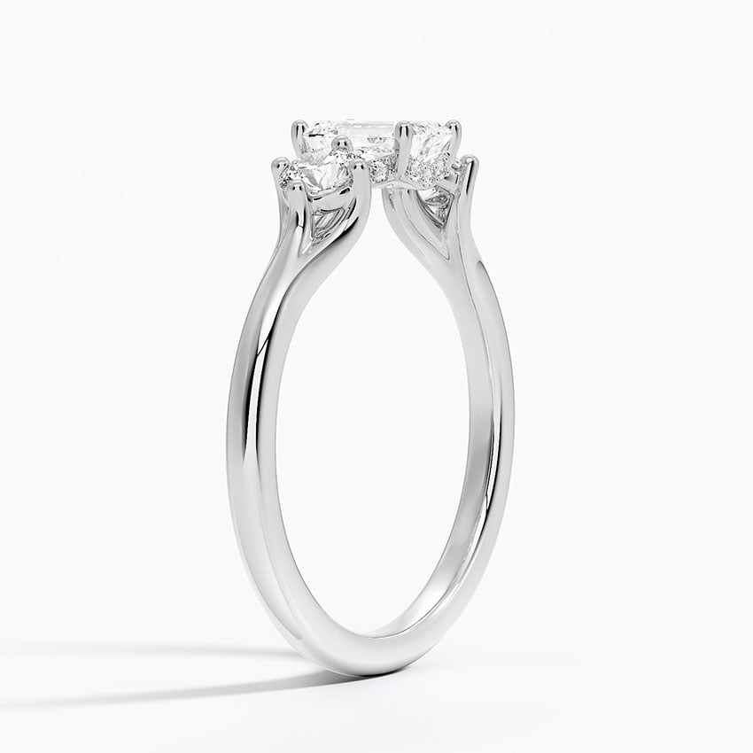 1/2Ct Emerald Lab Grown Diamond Three Stone Diamond Ring