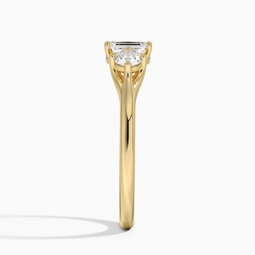 1/2Ct Emerald Lab Grown Diamond Three Stone Diamond Ring