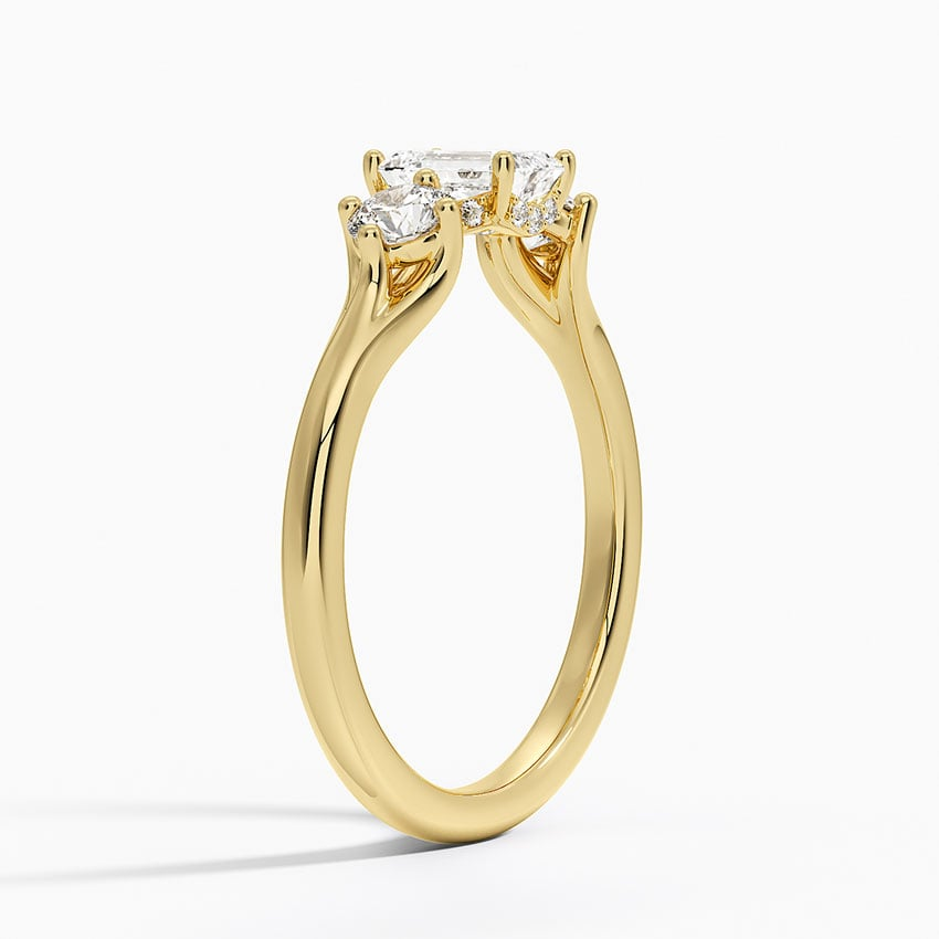 1/2Ct Emerald Lab Grown Diamond Three Stone Diamond Ring