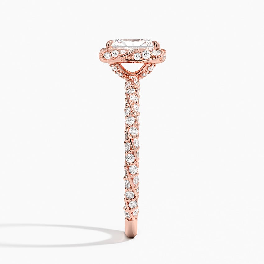1Ct Radiant Lab Grown Diamond Halo Engagement Ring