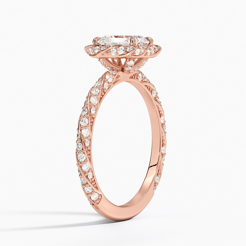 1Ct Radiant Lab Grown Diamond Halo Engagement Ring