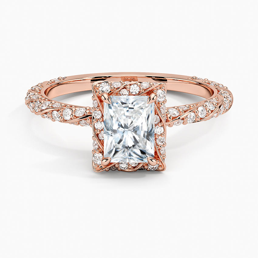 1Ct Radiant Lab Grown Diamond Halo Engagement Ring