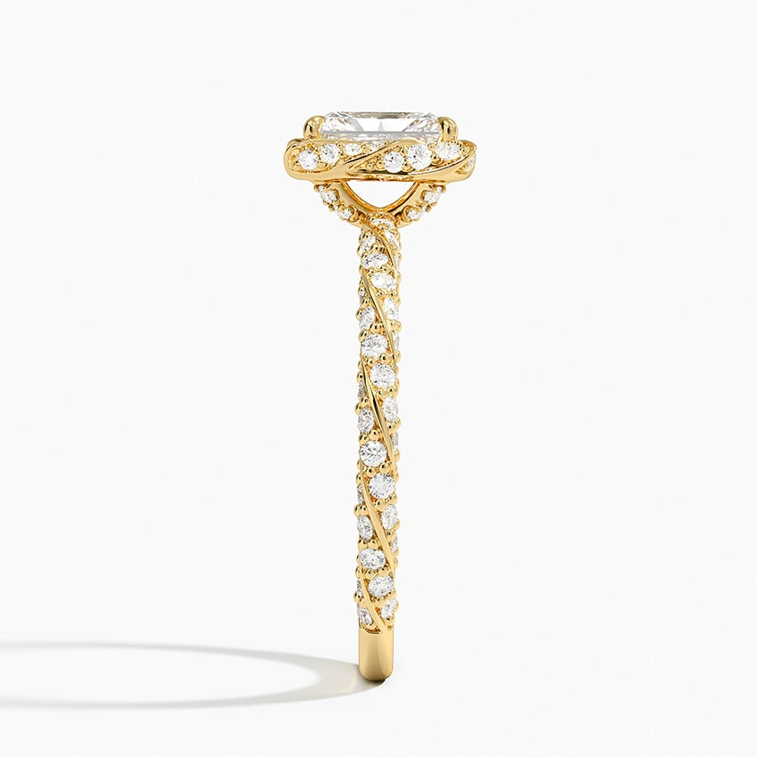 1Ct Radiant Lab Grown Diamond Halo Engagement Ring