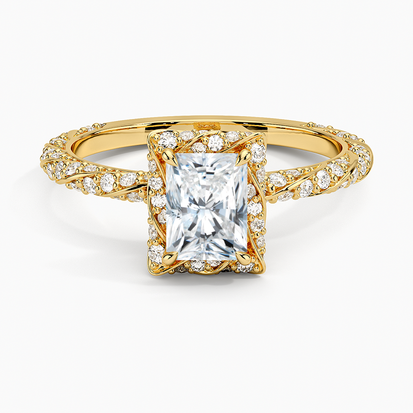 1Ct Radiant Lab Grown Diamond Halo Engagement Ring