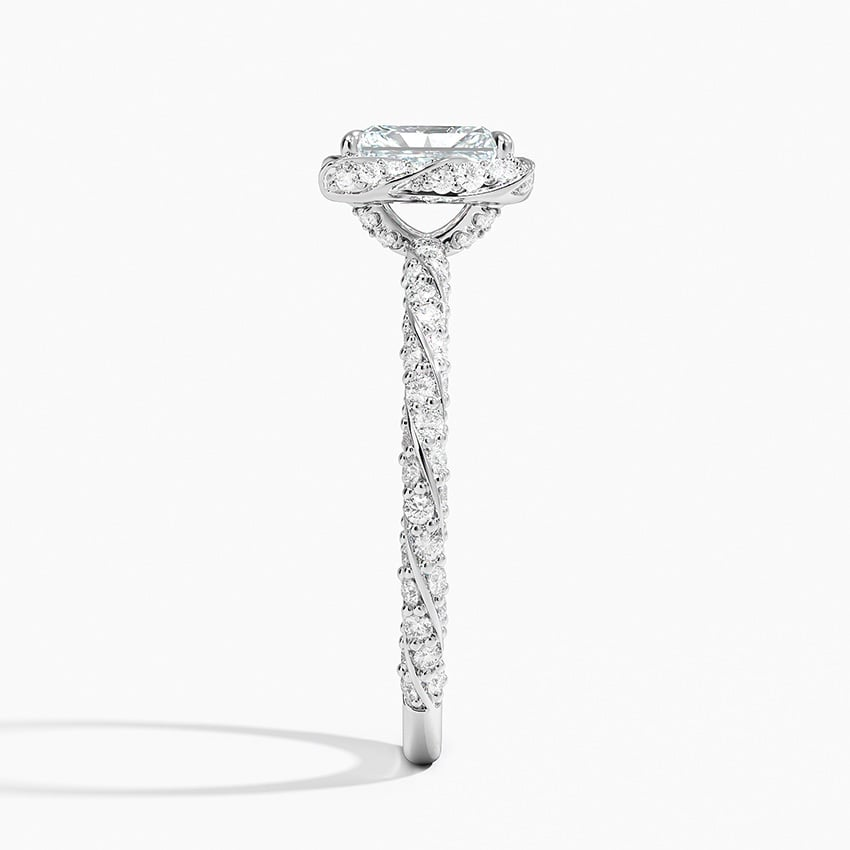1Ct Radiant Lab Grown Diamond Halo Engagement Ring