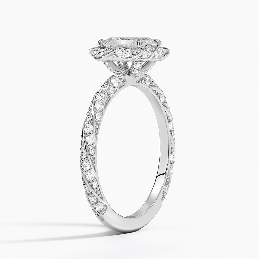 1Ct Radiant Lab Grown Diamond Halo Engagement Ring