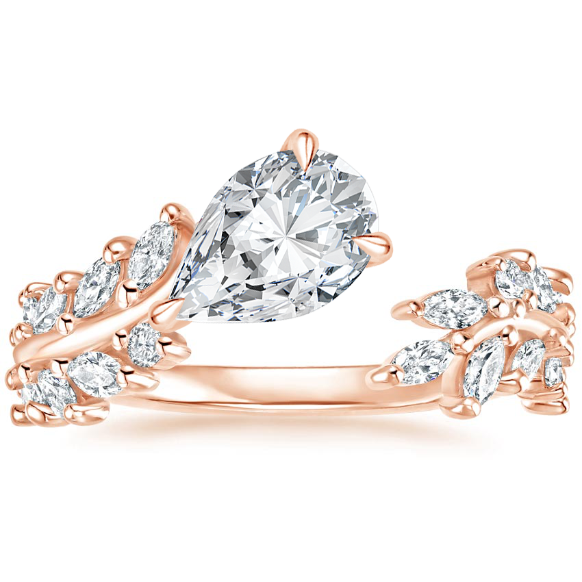 11/4Ct Pear Lab Grown Diamond Sweeping Ivy Diamond Ring