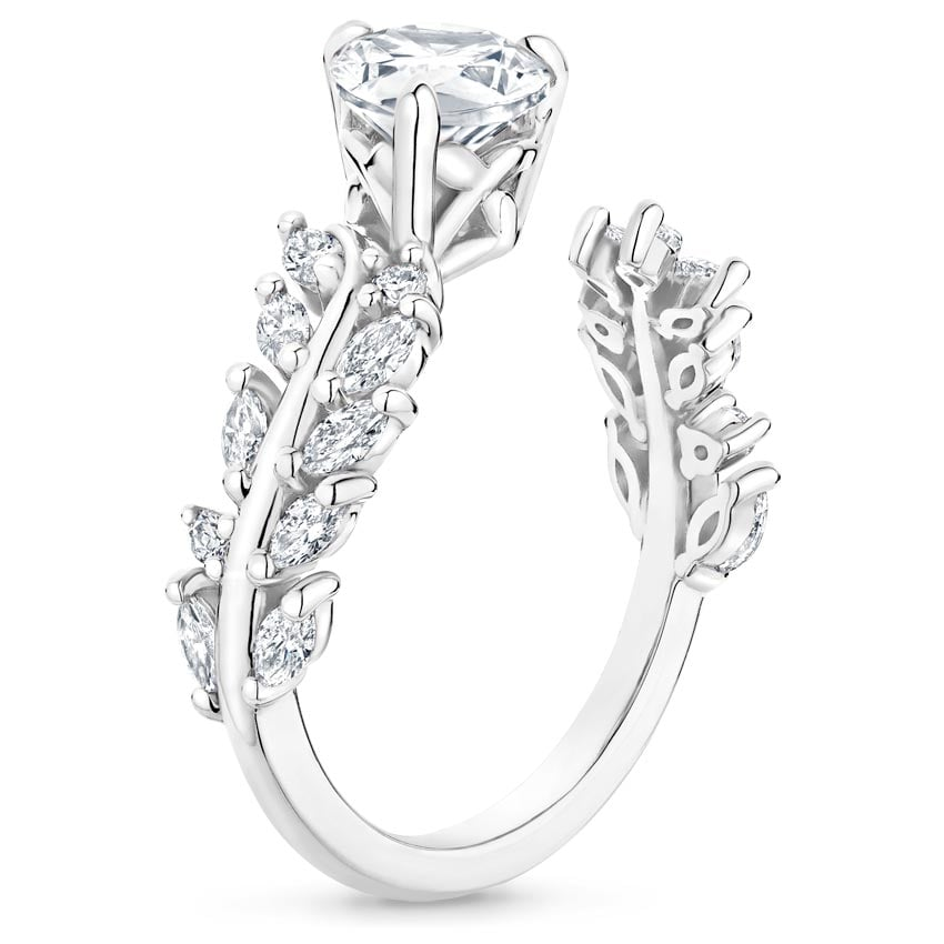 11/4Ct Pear Lab Grown Diamond Sweeping Ivy Diamond Ring