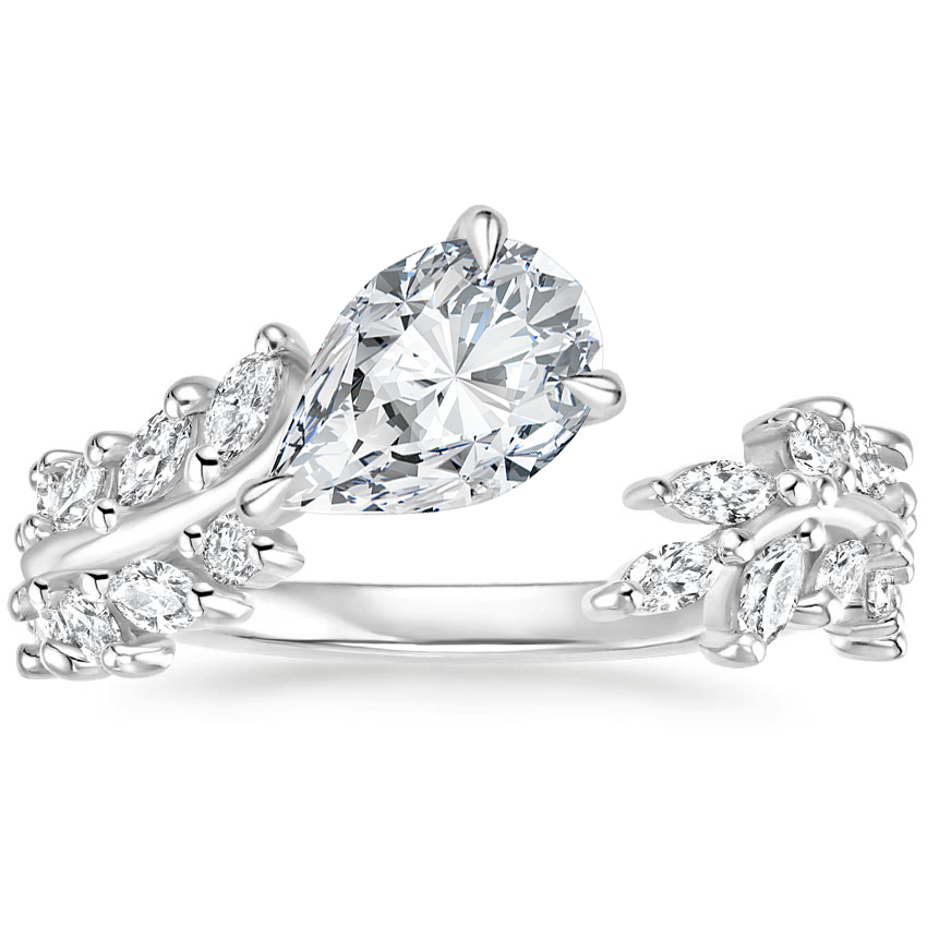 11/4Ct Pear Lab Grown Diamond Sweeping Ivy Diamond Ring