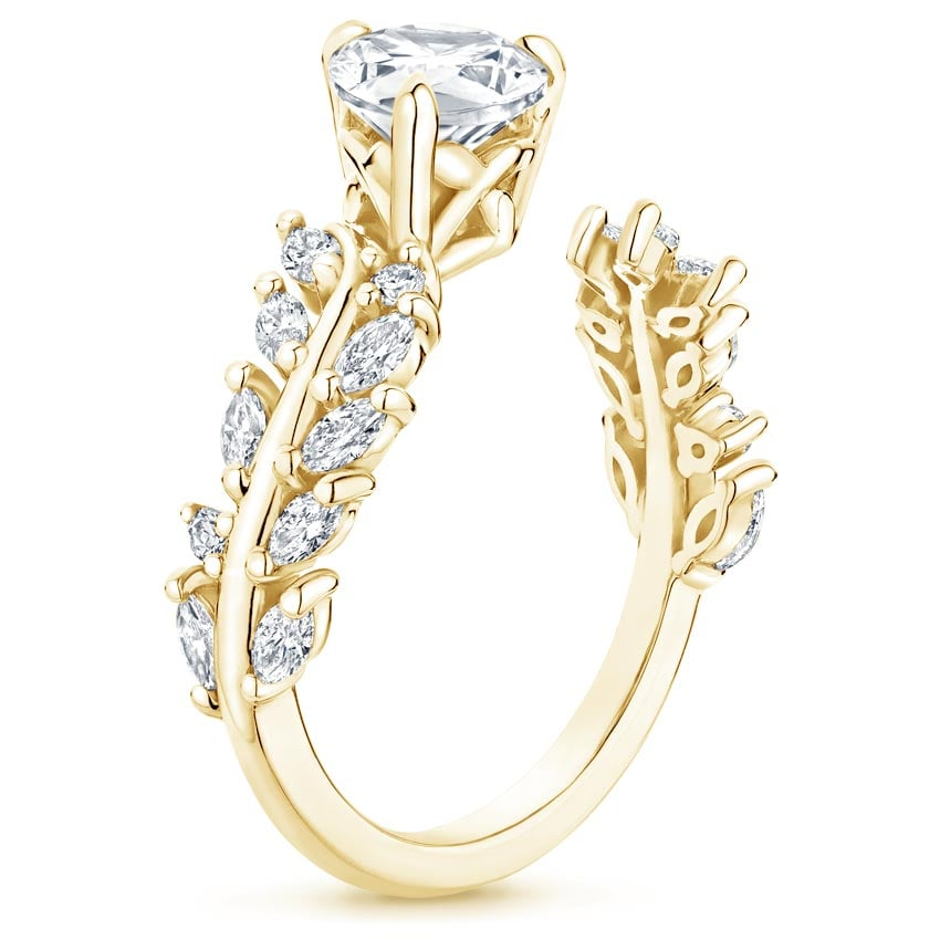 11/4Ct Pear Lab Grown Diamond Sweeping Ivy Diamond Ring