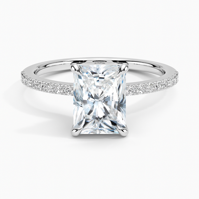 11/2Ct Radiant Lab Grown Diamond Hidden Floral Halo Diamond Ring