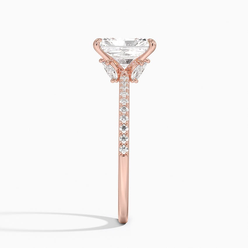 11/2Ct Radiant Lab Grown Diamond Hidden Floral Halo Diamond Ring