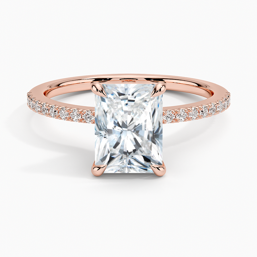 11/2Ct Radiant Lab Grown Diamond Hidden Floral Halo Diamond Ring