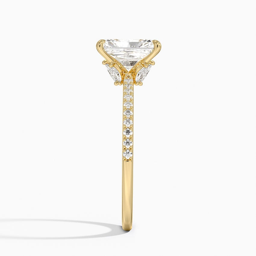 11/2Ct Radiant Lab Grown Diamond Hidden Floral Halo Diamond Ring