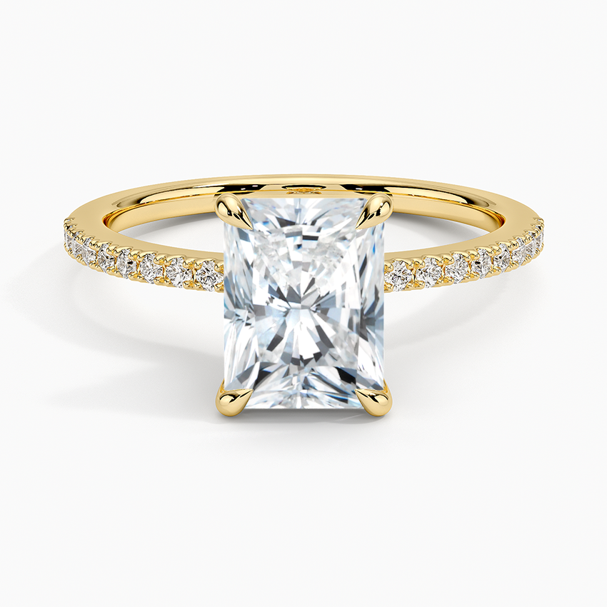 11/2Ct Radiant Lab Grown Diamond Hidden Floral Halo Diamond Ring