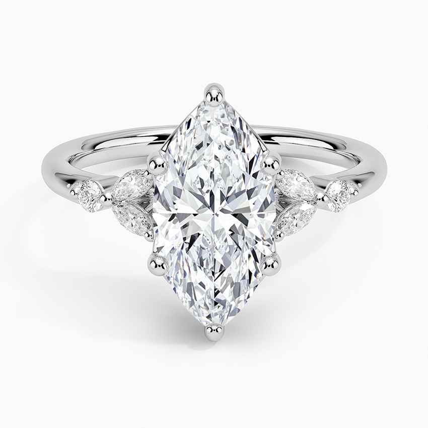 2Ct Marquise Lab Grown Diamond Unique Engagement Ring
