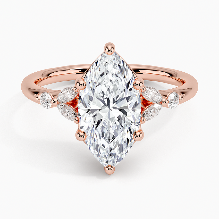2Ct Marquise Lab Grown Diamond Unique Engagement Ring