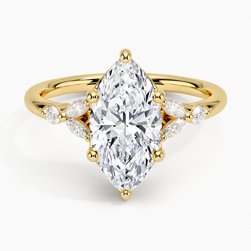 2Ct Marquise Lab Grown Diamond Unique Engagement Ring
