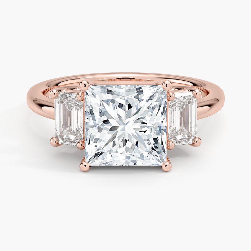 21/2Ct Princess Lab Grown Diamond Three Stone Diamond Ring