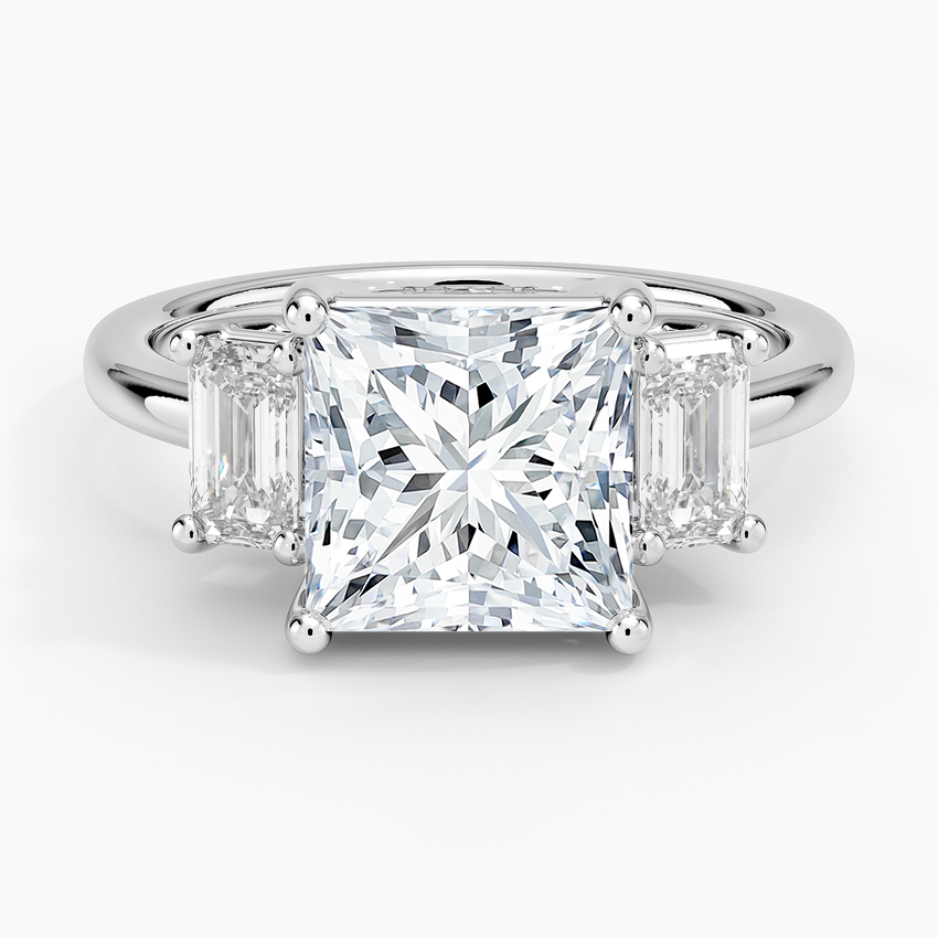 21/2Ct Princess Lab Grown Diamond Three Stone Diamond Ring