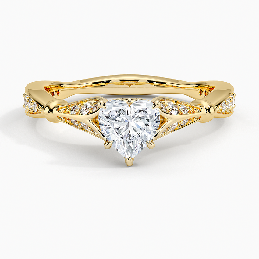 3/4Ct Heart lab Grown Diamond Unique Engagement Ring