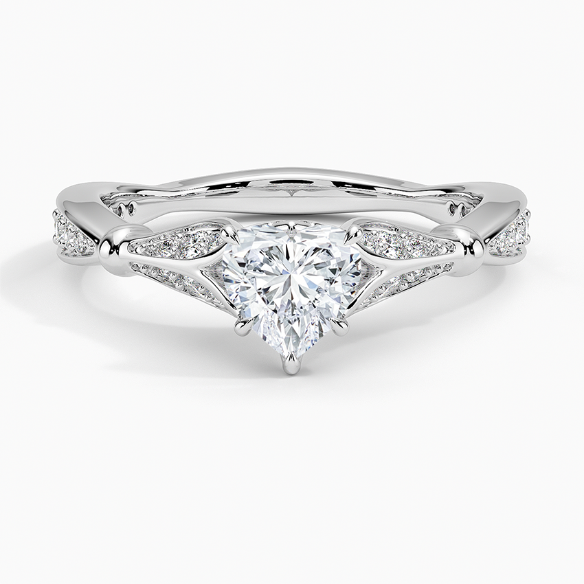 3/4Ct Heart lab Grown Diamond Unique Engagement Ring