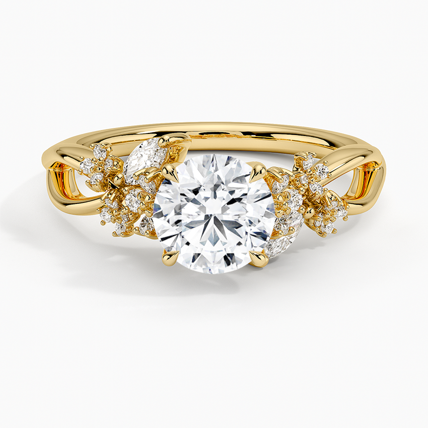 1Ct Round Lab Grown Diamond Blossom Diamond Ring