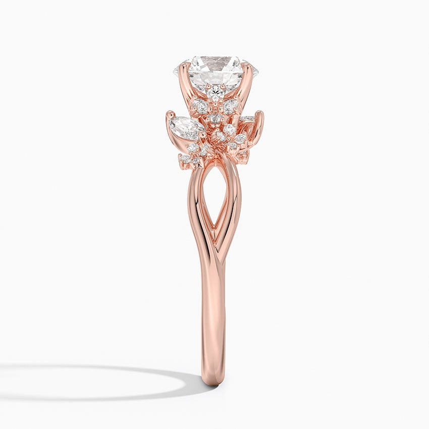 1Ct Round Lab Grown Diamond Blossom Diamond Ring