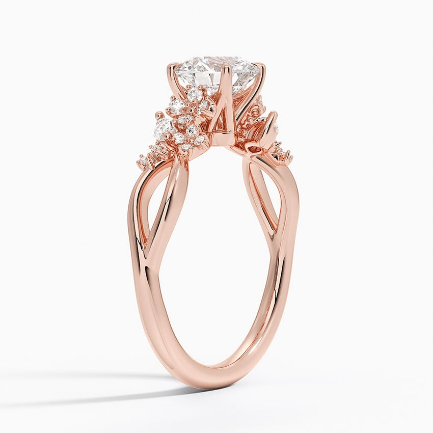 1Ct Round Lab Grown Diamond Blossom Diamond Ring