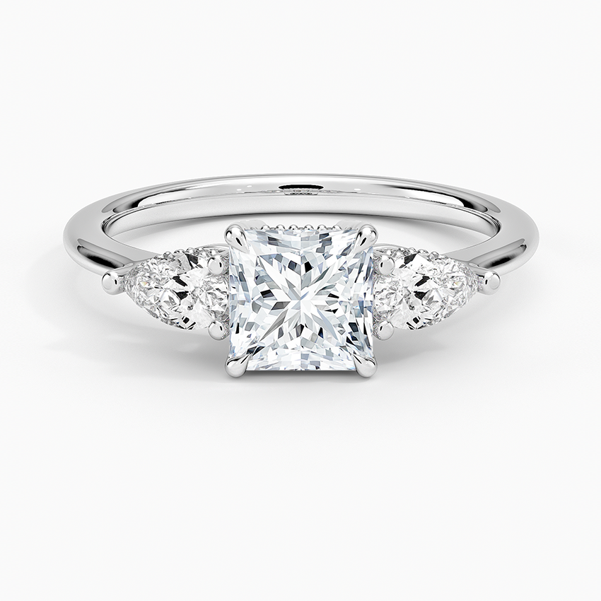 1 Ct Princess Lab Grown Diamond Three Stone Diamond Ring