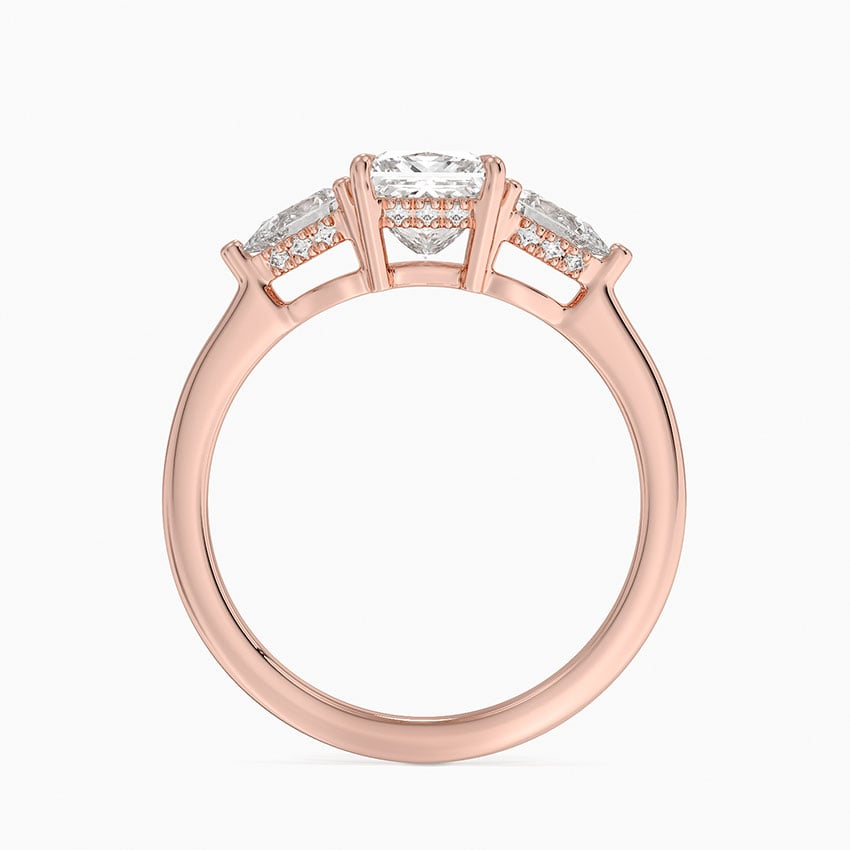 1 Ct Princess Lab Grown Diamond Three Stone Diamond Ring
