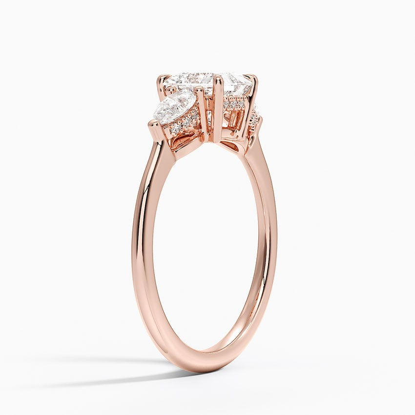 1 Ct Princess Lab Grown Diamond Three Stone Diamond Ring