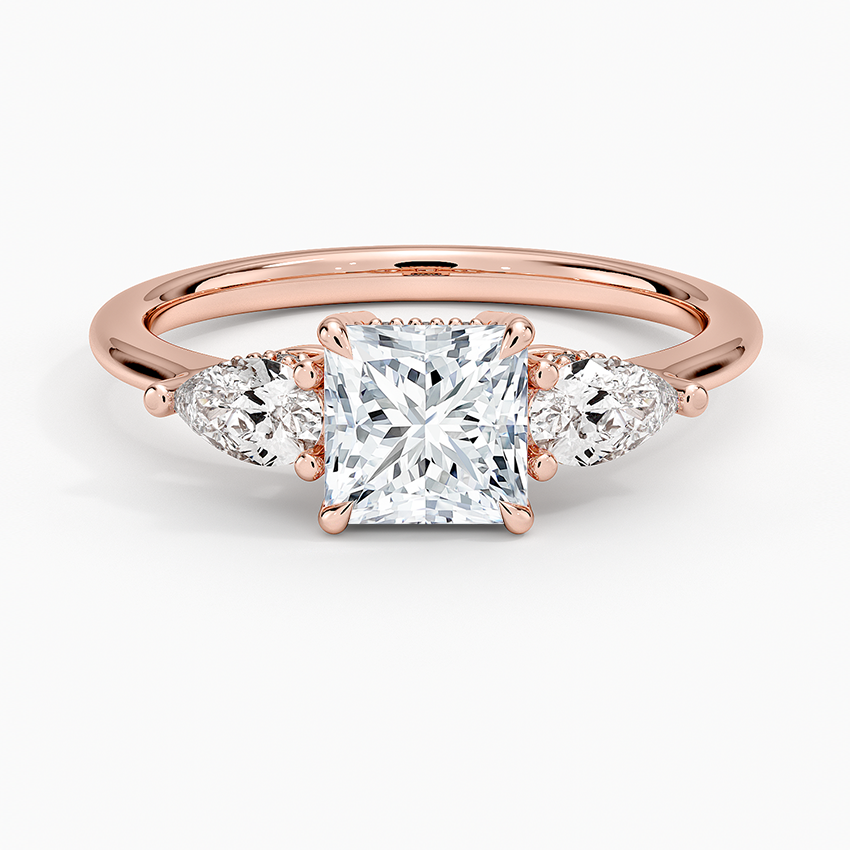 1 Ct Princess Lab Grown Diamond Three Stone Diamond Ring