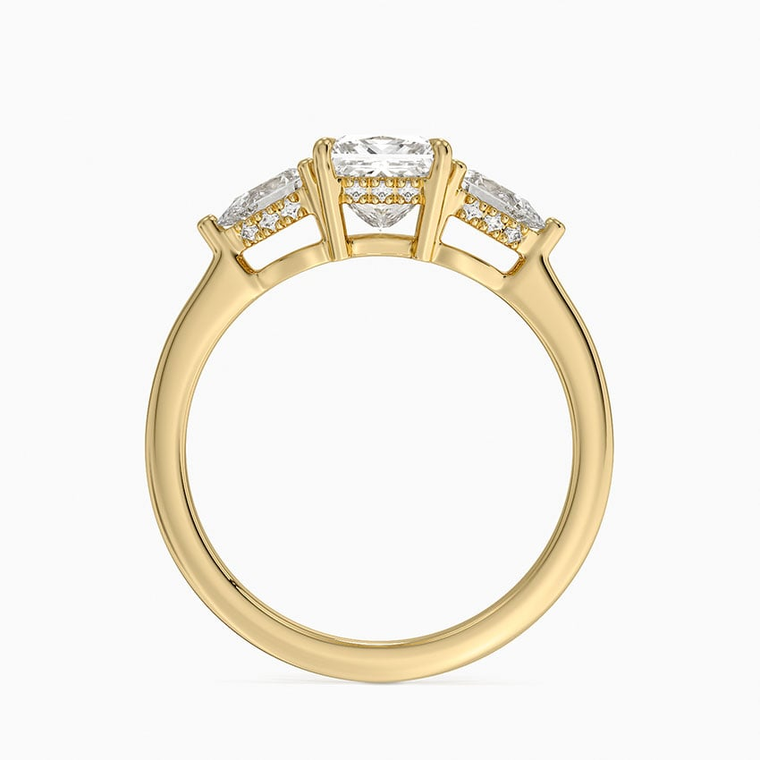 1 Ct Princess Lab Grown Diamond Three Stone Diamond Ring