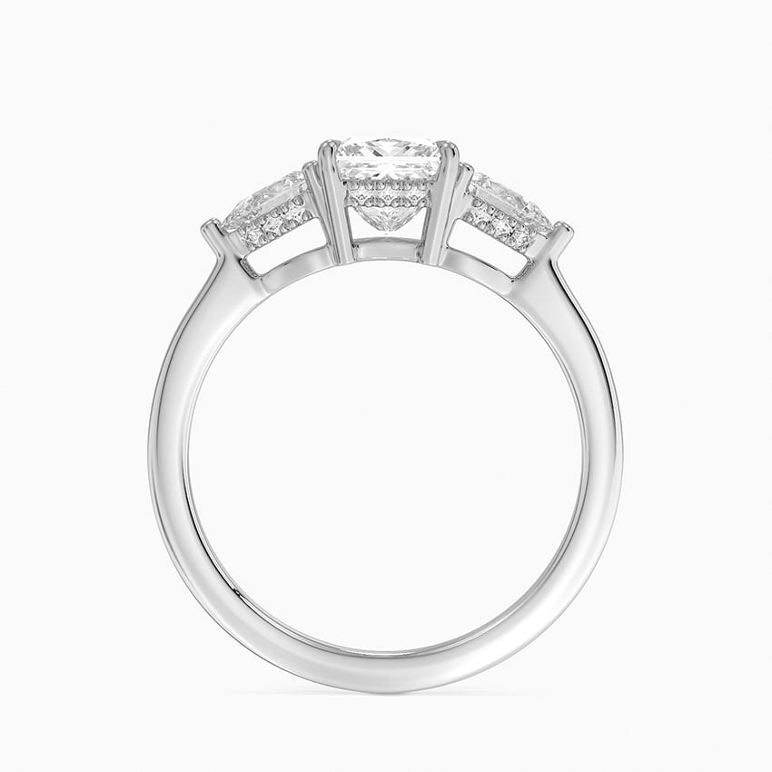 1 Ct Princess Lab Grown Diamond Three Stone Diamond Ring