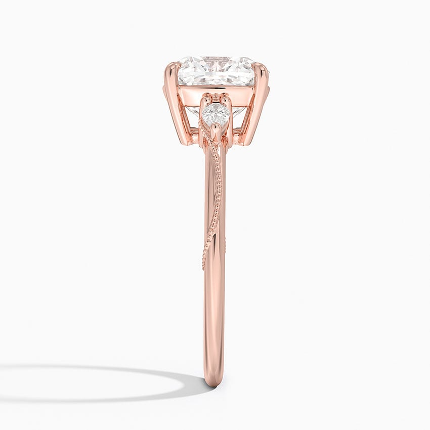 21/2Ct Cushion Lab Grown Diamond Three Stone Pear Diamond Ring