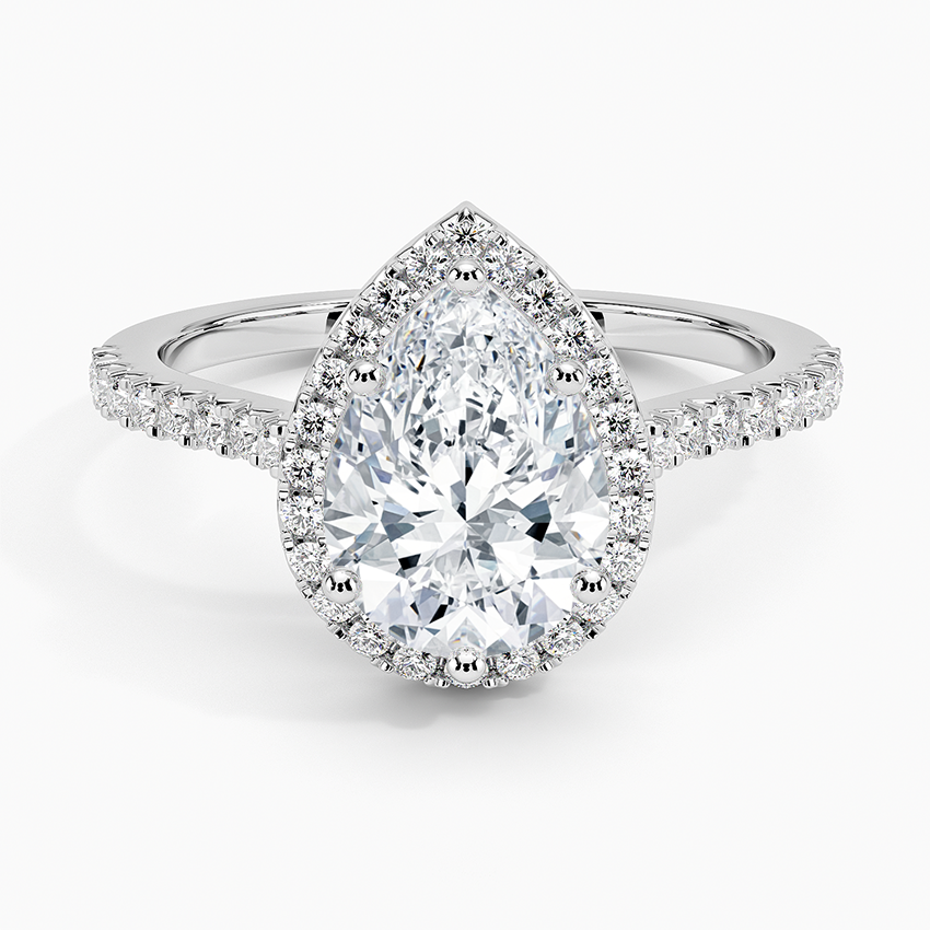 2Ct Pear Lab Grown Diamond Halo Engagement Ring