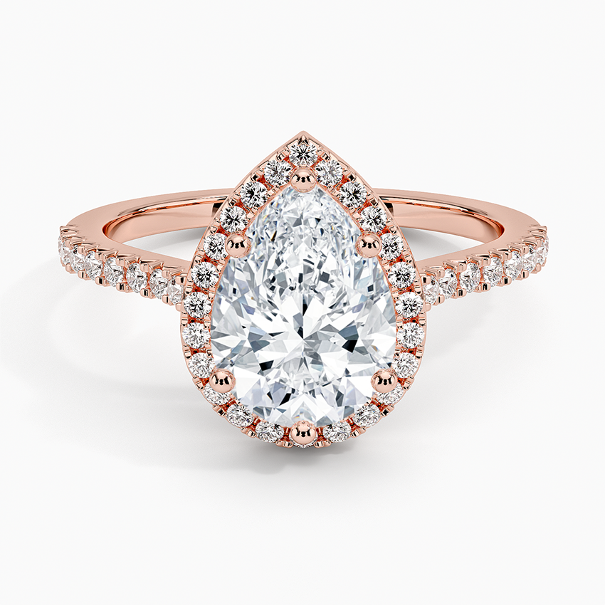 2Ct Pear Lab Grown Diamond Halo Engagement Ring