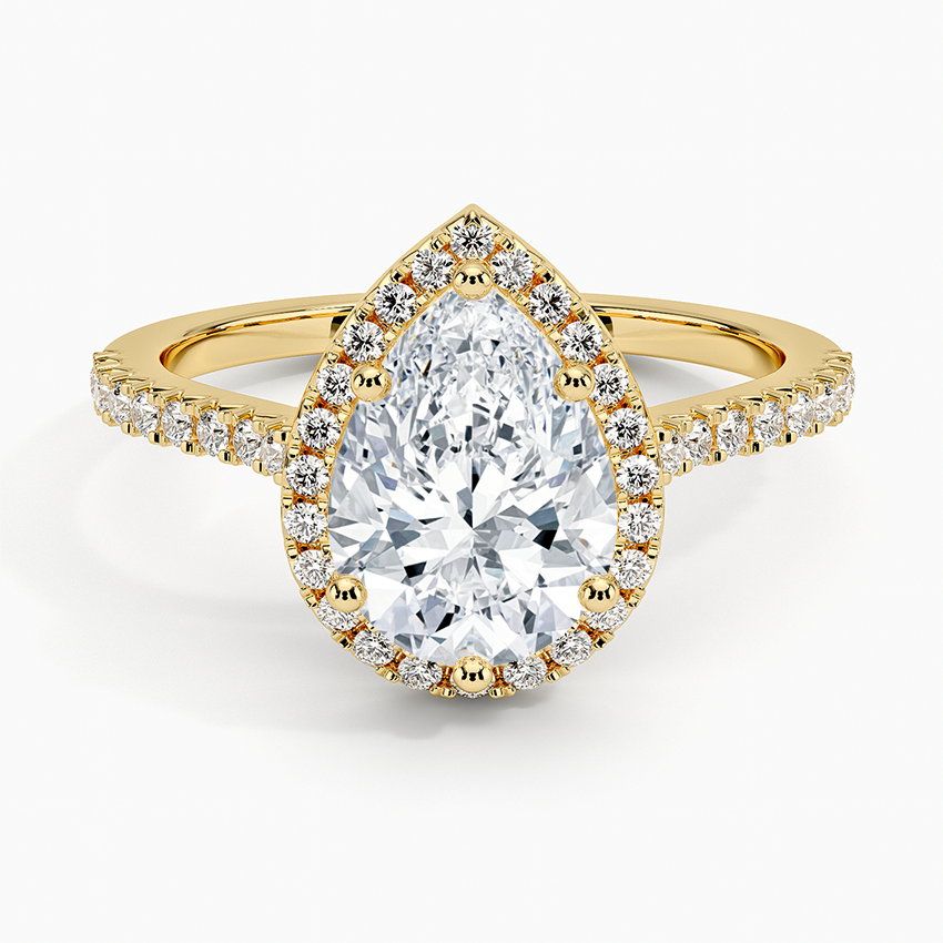 2Ct Pear Lab Grown Diamond Halo Engagement Ring