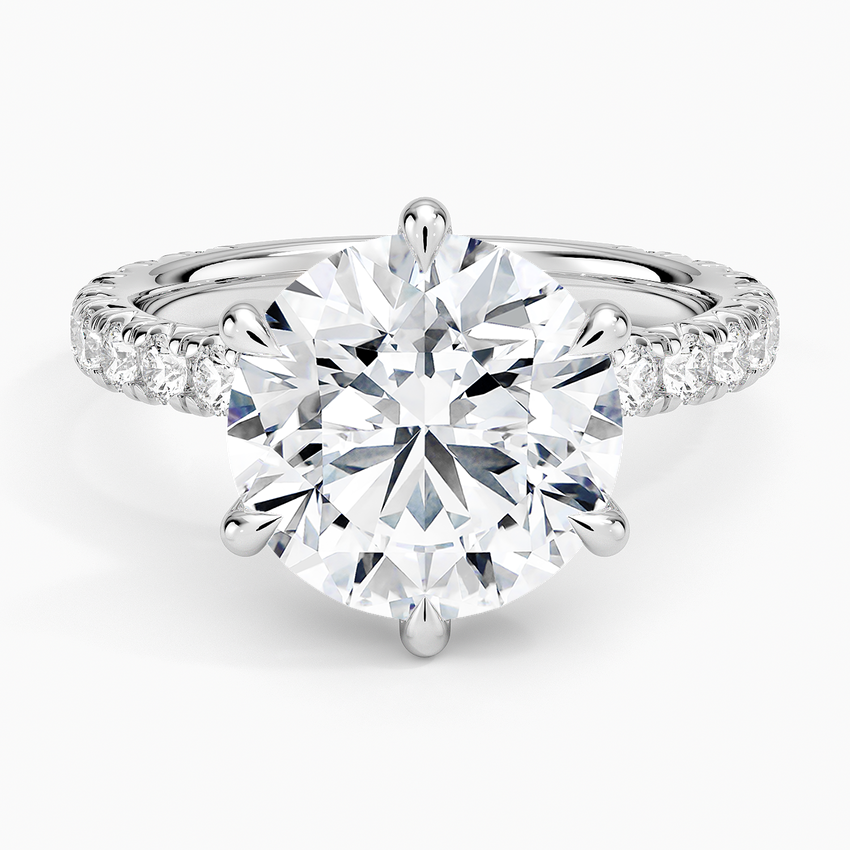 4Ct Round Lab Grown Diamond Coverage Engagement Ring