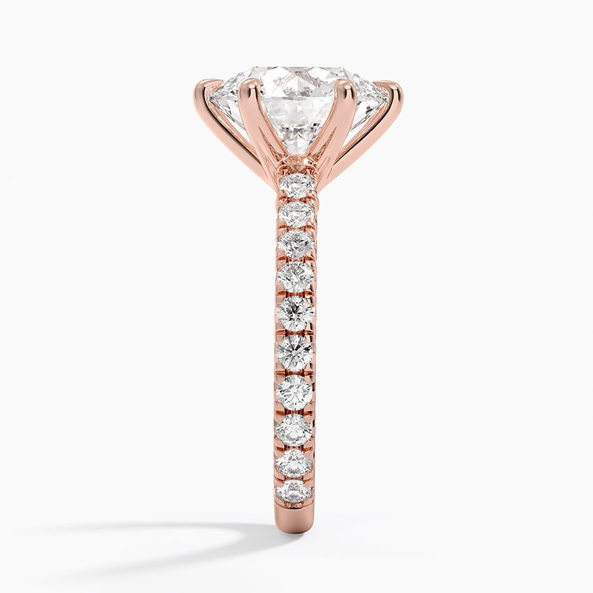 4Ct Round Lab Grown Diamond Coverage Engagement Ring