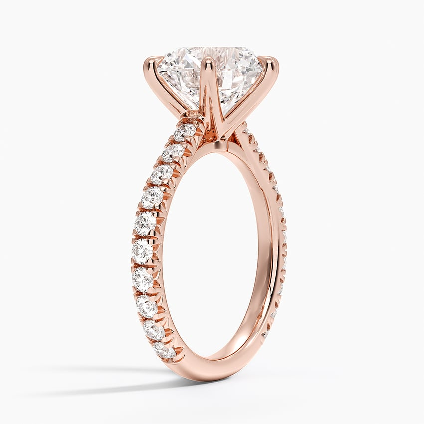 4Ct Round Lab Grown Diamond Coverage Engagement Ring
