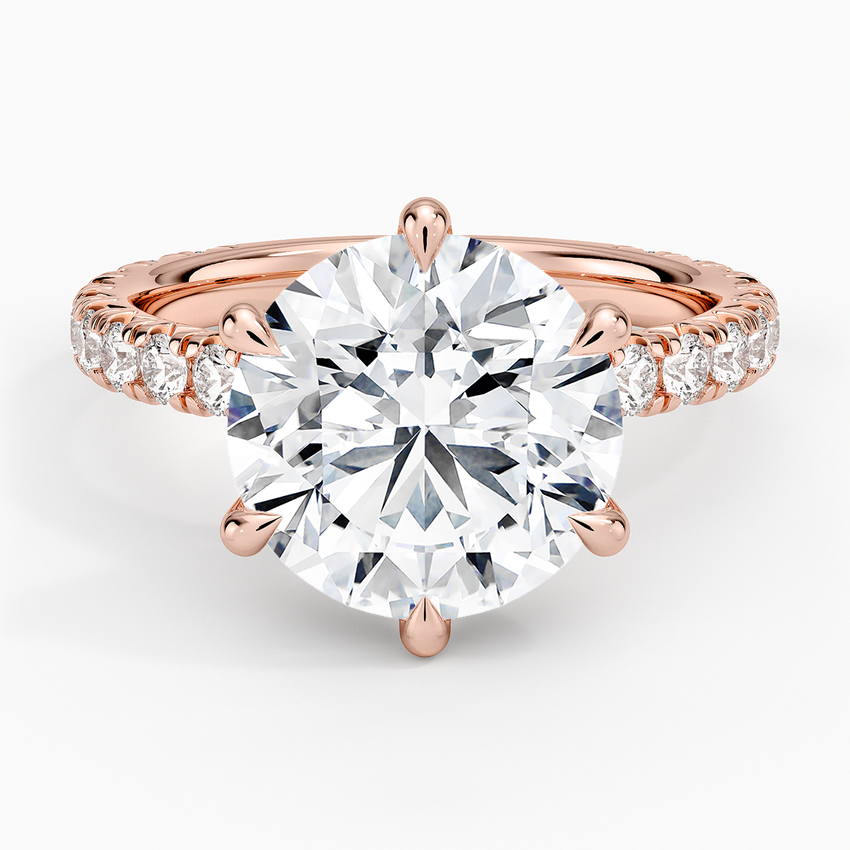 4Ct Round Lab Grown Diamond Coverage Engagement Ring