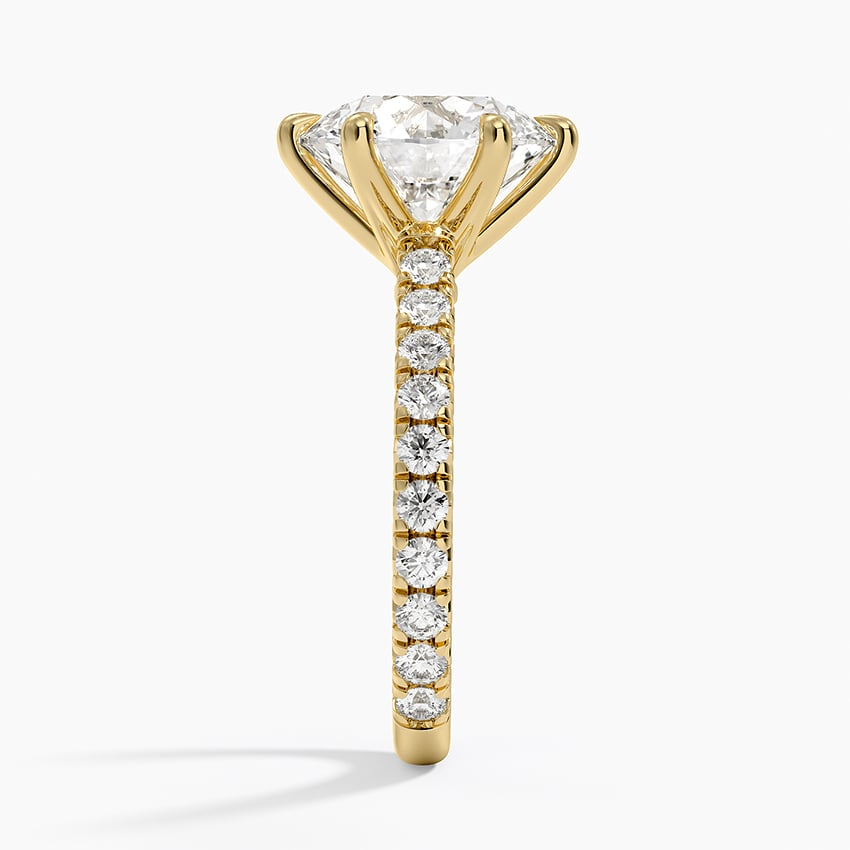 4Ct Round Lab Grown Diamond Coverage Engagement Ring