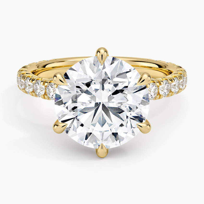 4Ct Round Lab Grown Diamond Coverage Engagement Ring