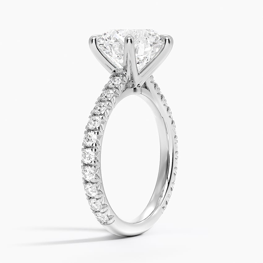 4Ct Round Lab Grown Diamond Coverage Engagement Ring